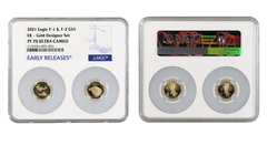 2021-W 1/10 oz Proof American Gold Eagle 2-Coin Designer Set NGC PF70 ER