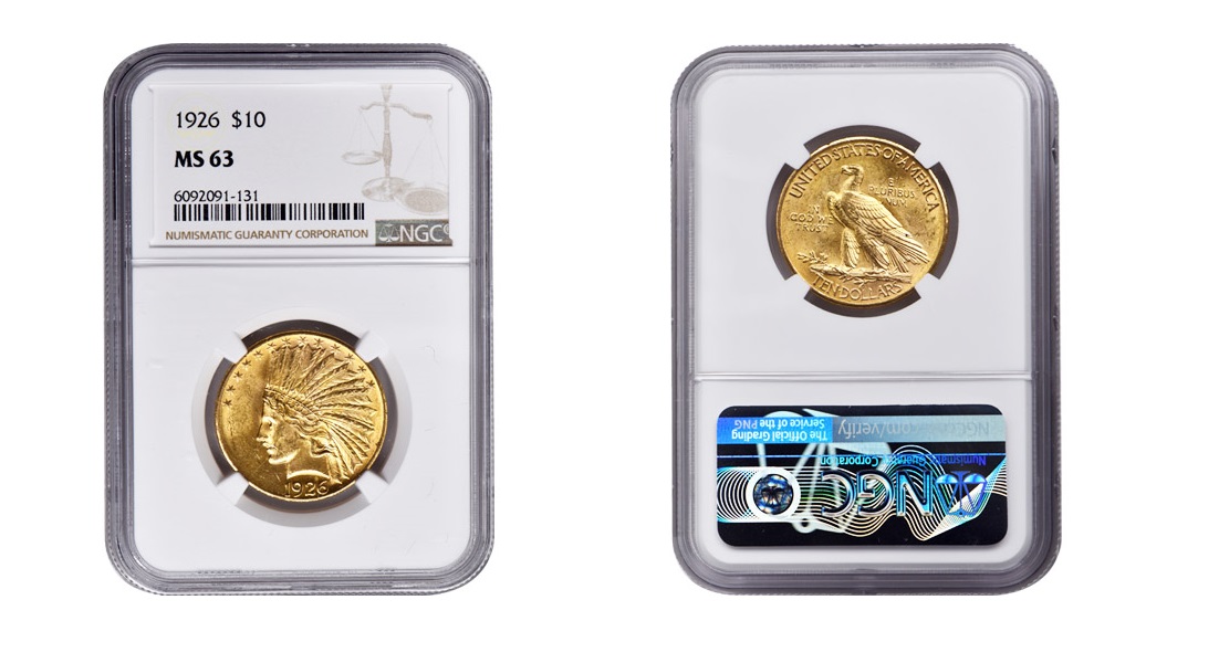 1926 $10 Indian Gold Eagle Coin MS63