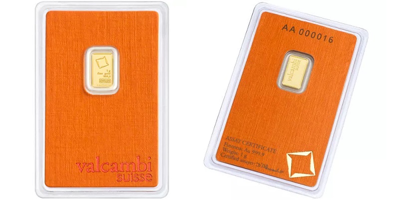 1 Gram Valcambi Gold Bar