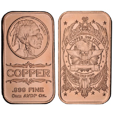 1 oz Indian Head Copper Bar