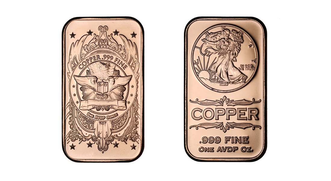 1 oz Walking Liberty Copper Bar