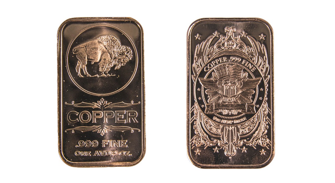 1 oz Bison Copper Bar
