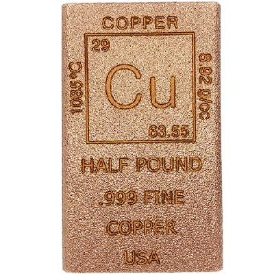 1/2 Pound Copper Bullion Bar