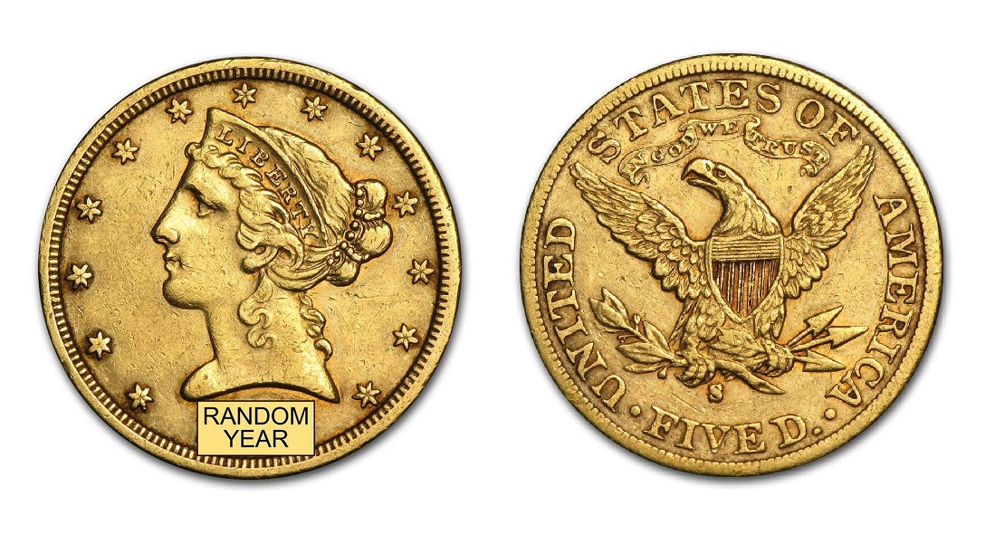 $5 Liberty Gold Half Eagle XF