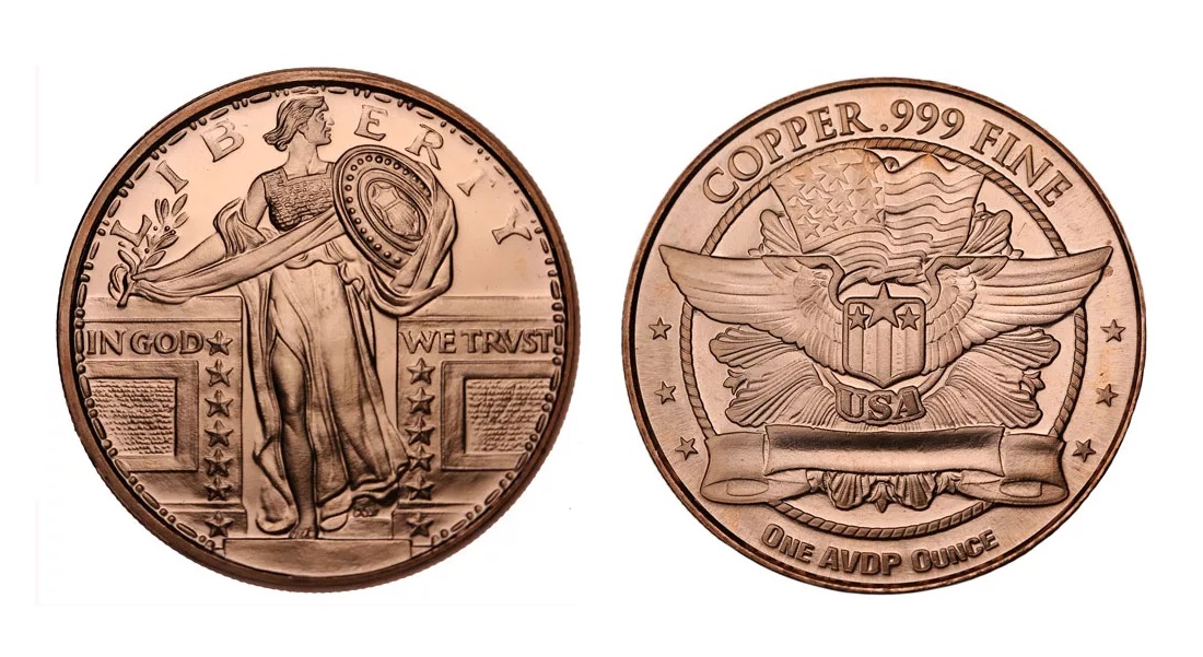 1 oz Standing Liberty Copper Round