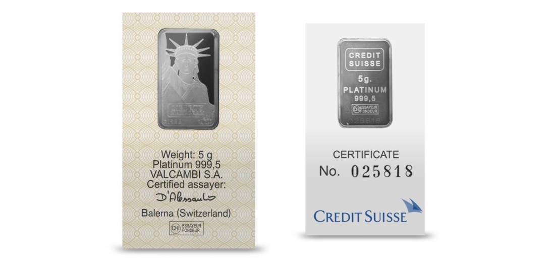 5 Gram Credit Suisse Platinum Bar