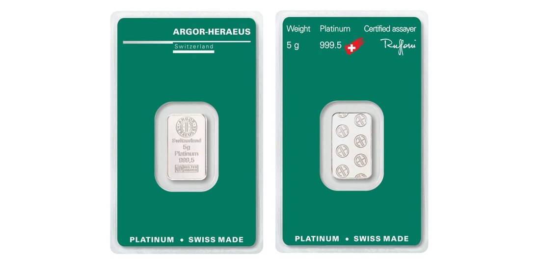 5 Gram Argor Heraeus Platinum Bar