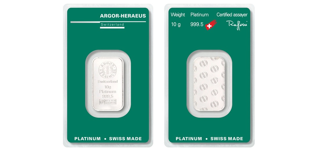 10 Gram Argor Heraeus Platinum Bar