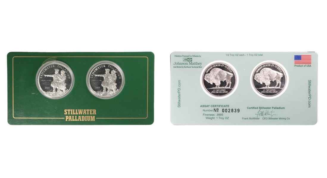 1/2 oz Johnson Matthey Palladium 2-Round Set