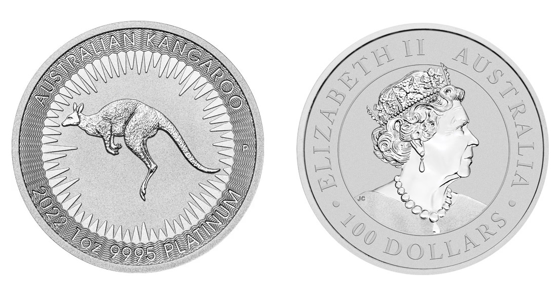 2022 1 oz Australian Platinum Kangaroo Coin