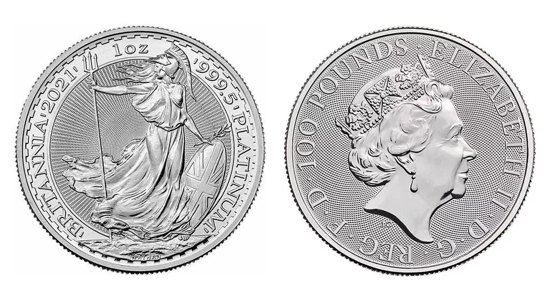2021 1 oz British Platinum Britannia Coin