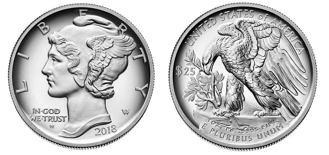 2018-W 1 oz Proof American Palladium Eagle Coin