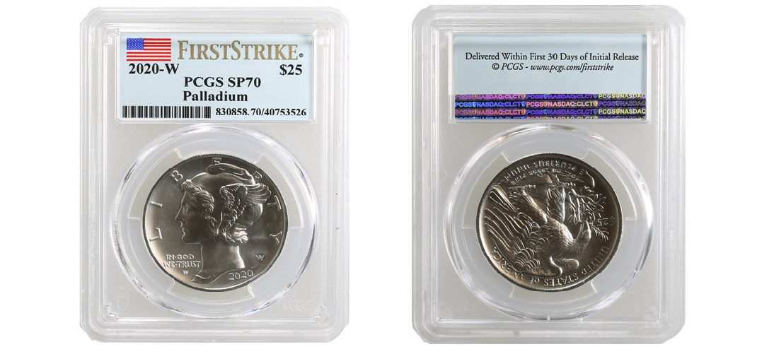 1 oz American Palladium Eagle Coin MS70/SP70/PR70/PF70