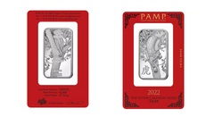 1 oz PAMP Suisse Lunar Tiger Silver Bar