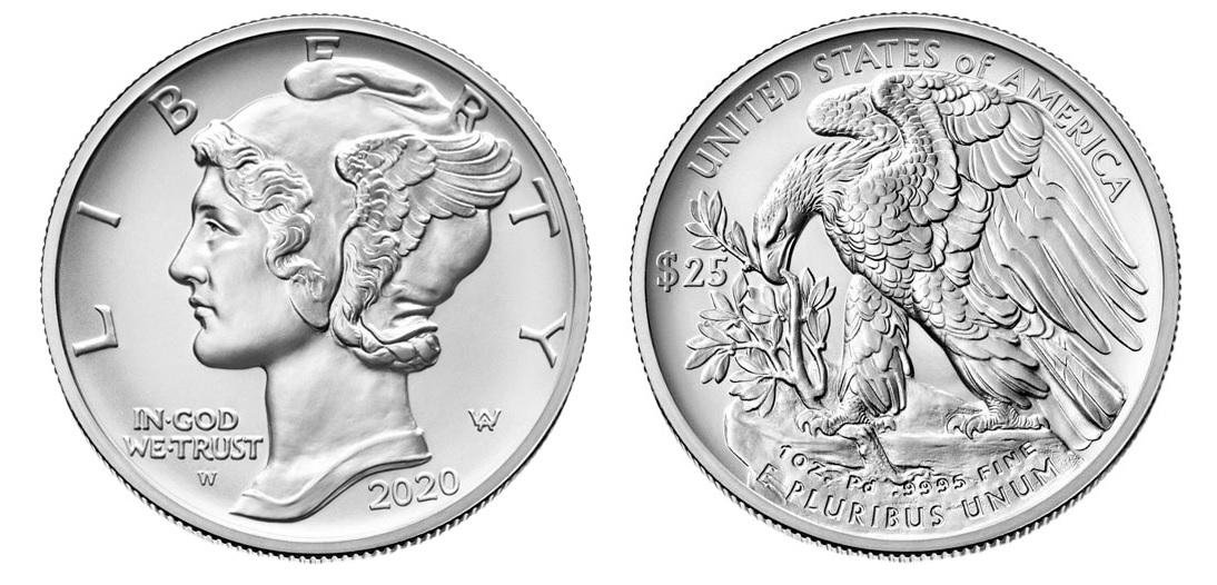 2020-W 1 oz Burnished American Palladium Eagle Coin