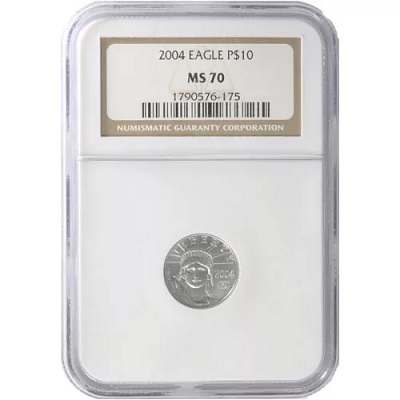 1/10 oz American Platinum Eagle Coin MS70