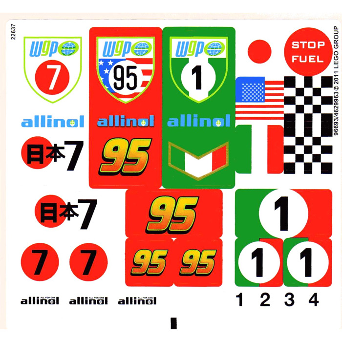 LEGO White Sticker Sheet for Set 8679 (96693)