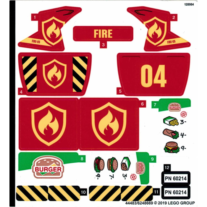 LEGO Sticker Sheet for Set 60214 (44483)