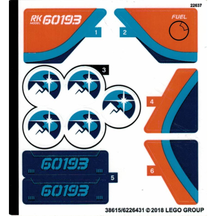 LEGO Sticker Sheet for Set 60193 (38615)