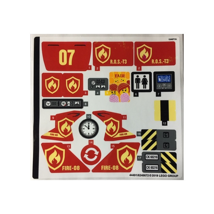 LEGO Sticker Sheet for Set 60216 (44491)