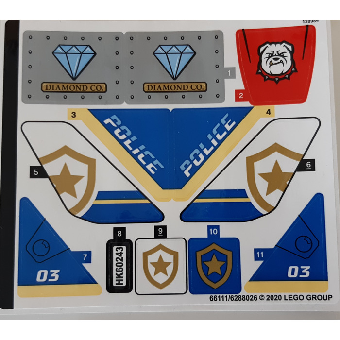 LEGO Sticker Sheet for Set 60243 (66111)