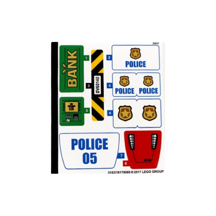 LEGO Sticker Sheet for Set 60140 (31837)