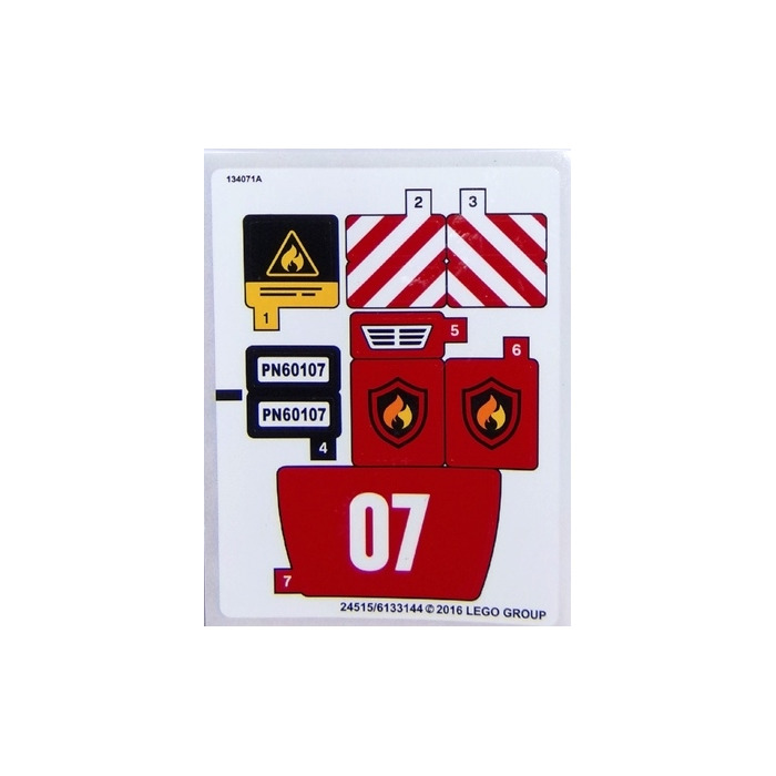 LEGO Sticker Sheet for Set 60107 (24509 / 24515)