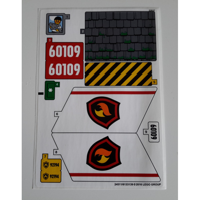 LEGO Sticker Sheet for Set 60109 (24511)