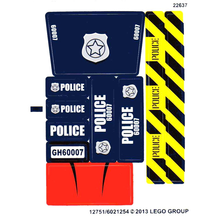 LEGO White Sticker Sheet for Set 60007 (12751)