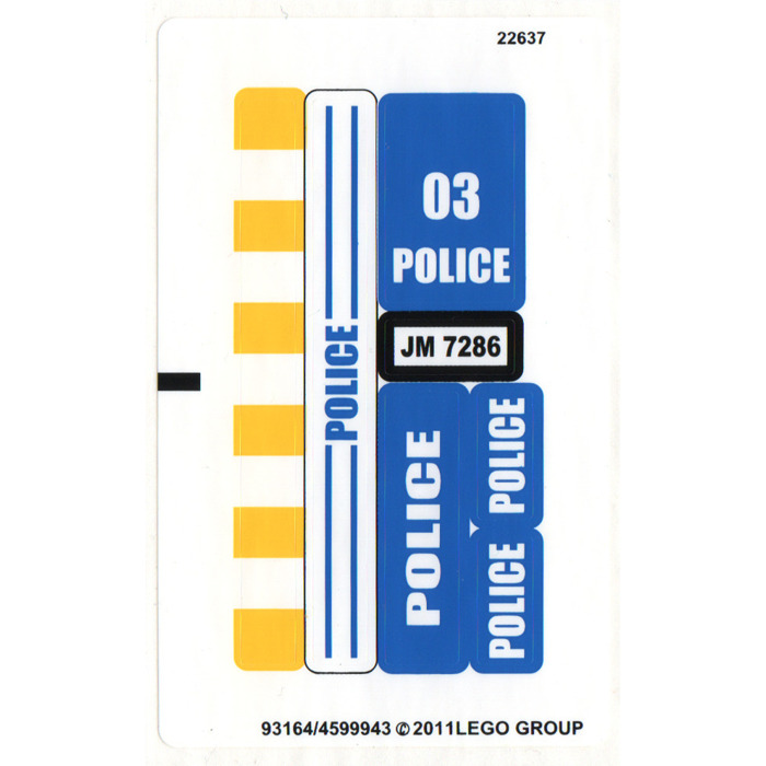 LEGO Sticker Sheet for Set 7286 (93164)