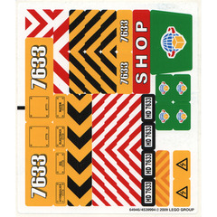 LEGO White Sticker Sheet for Set 7633 (64946)
