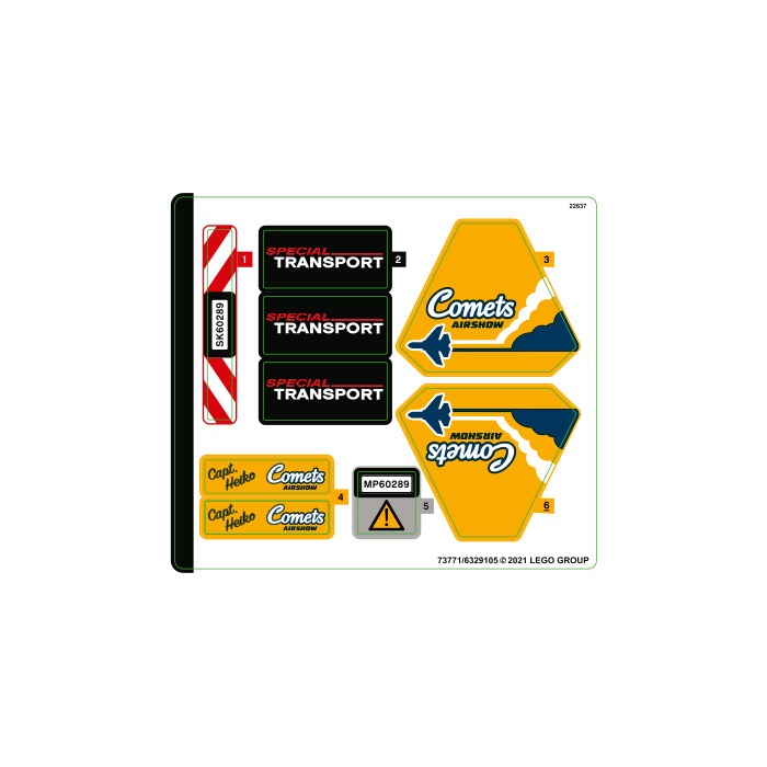 LEGO Sticker Sheet for Set 60289 (73771)