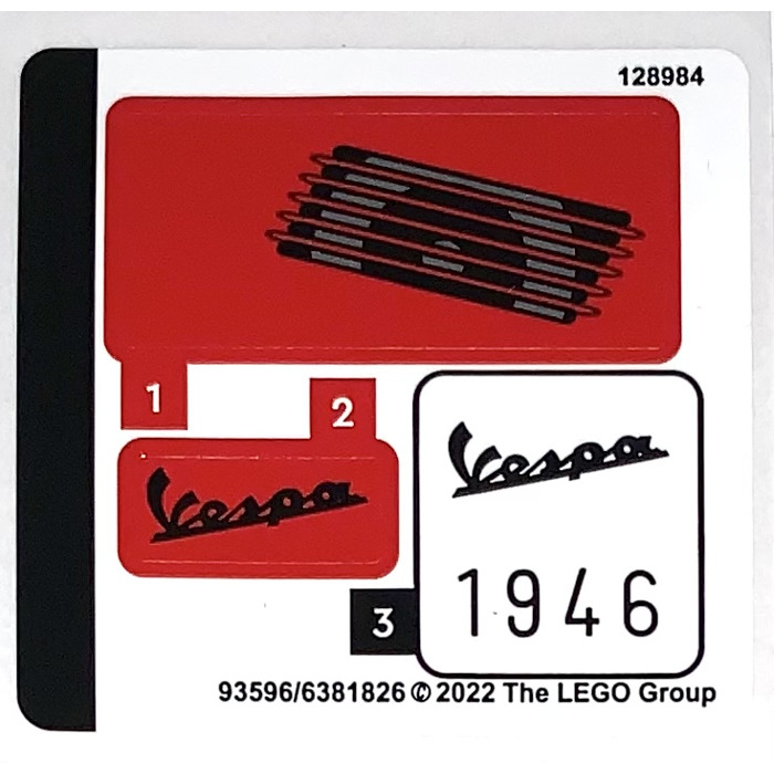 LEGO Sticker Sheet for Vespa Set 40517 (93596)