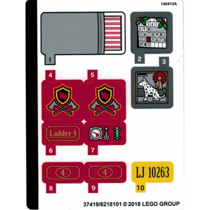 LEGO Sticker Sheet for Set 10263 (37419)