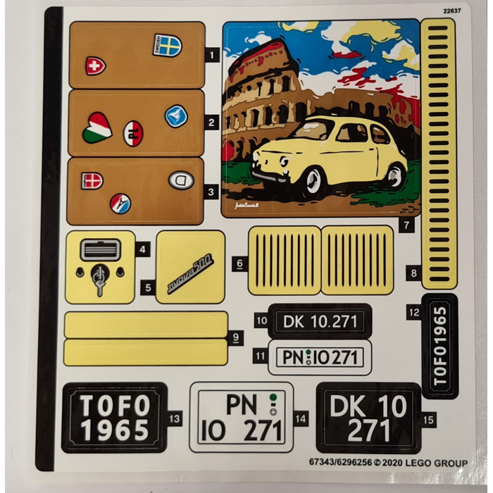 LEGO Sticker Sheet for Set 10271 (67343)