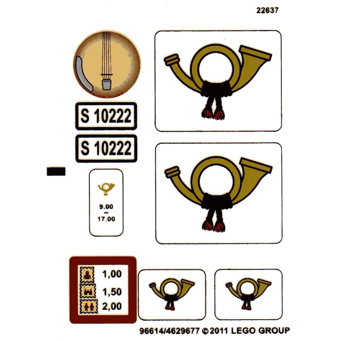 LEGO Sticker Sheet for Set 10222 (96614)