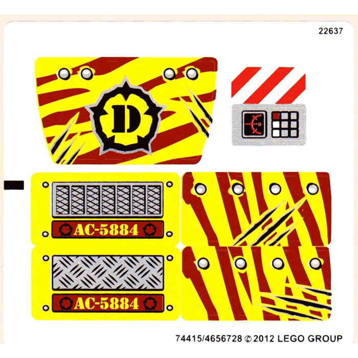 LEGO Sticker Sheet for Set 5884 (74415)