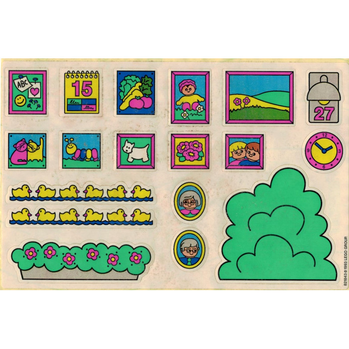 LEGO White Sticker Sheet for Set 2792 / 2794