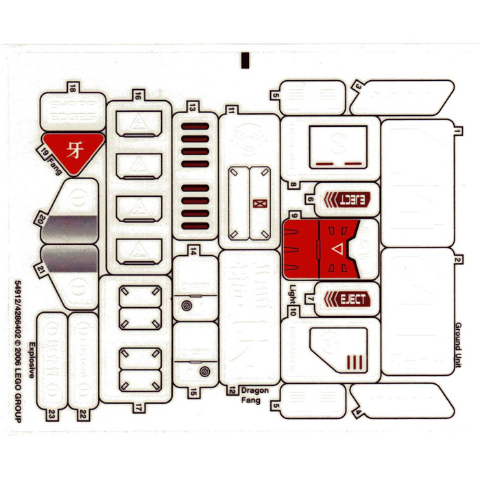 LEGO Transparent Sticker Sheet for Set 7701 (54912)
