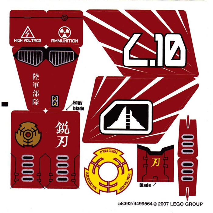 LEGO White Sticker Sheet for Set 8102 (58392)