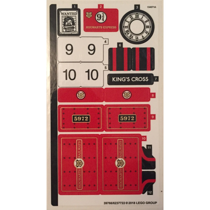 LEGO Sticker Sheet for Set 75955 (39766)