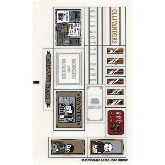 LEGO Transparent Sticker Sheet for Set 10217 (92952)