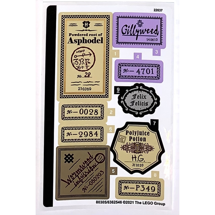 LEGO Sticker Sheet for Set 76391 (80305)