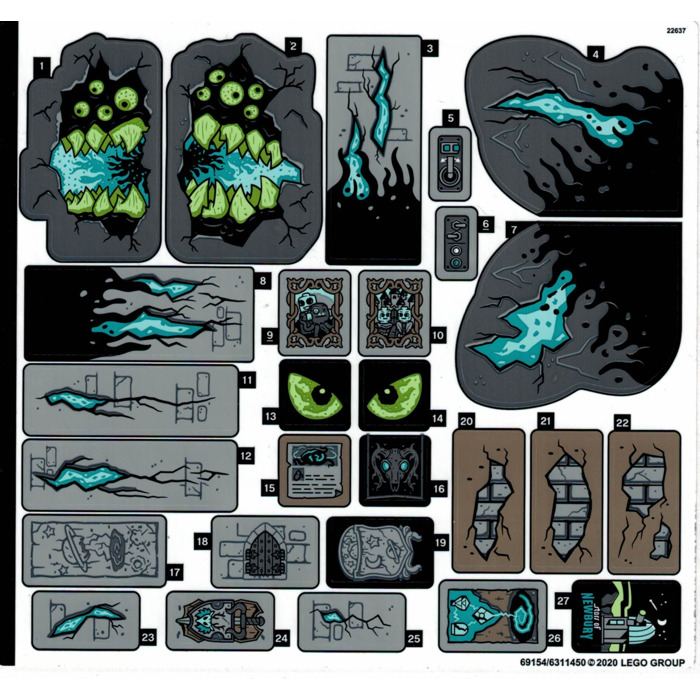 LEGO Sticker Sheet for Set 70437 (69154)