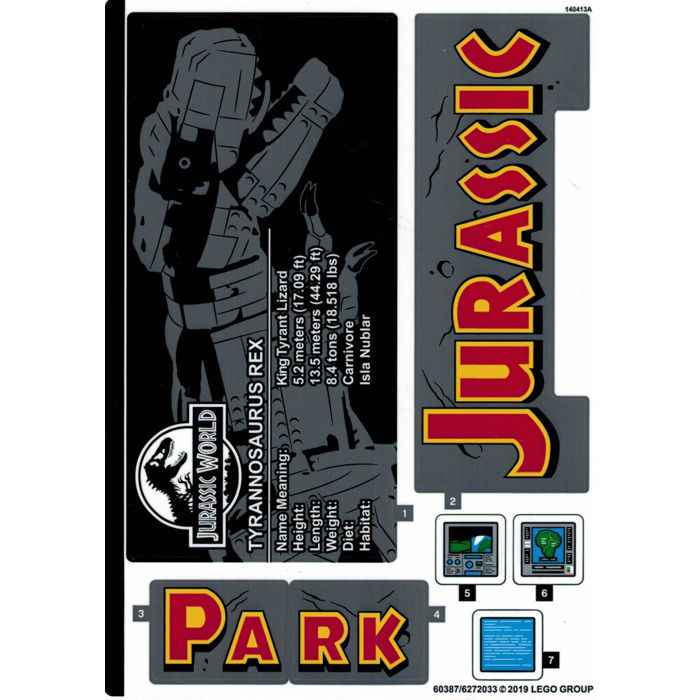 LEGO Sticker Sheet for Set 75936 (60387)