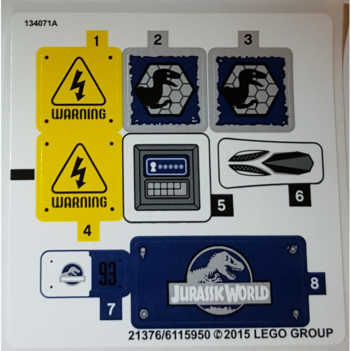 LEGO Sticker Sheet for Set 75920 (21375 / 21376)