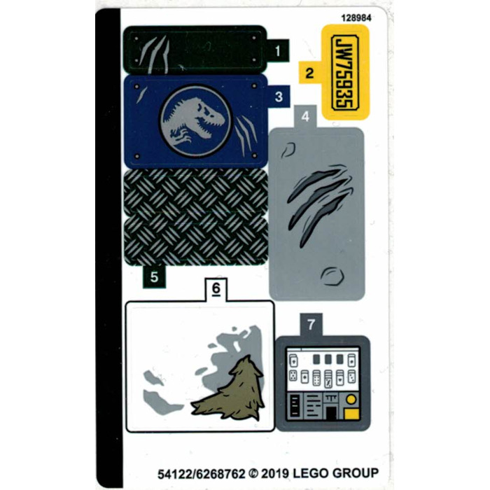 LEGO Sticker Sheet for Set 75935 (54122)