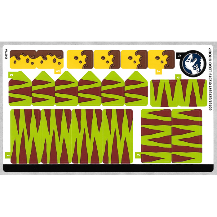 LEGO Sticker Sheet for Set 75938 (65181)