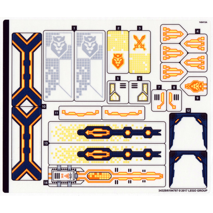 LEGO Sticker Sheet for Set 70357 (34329)