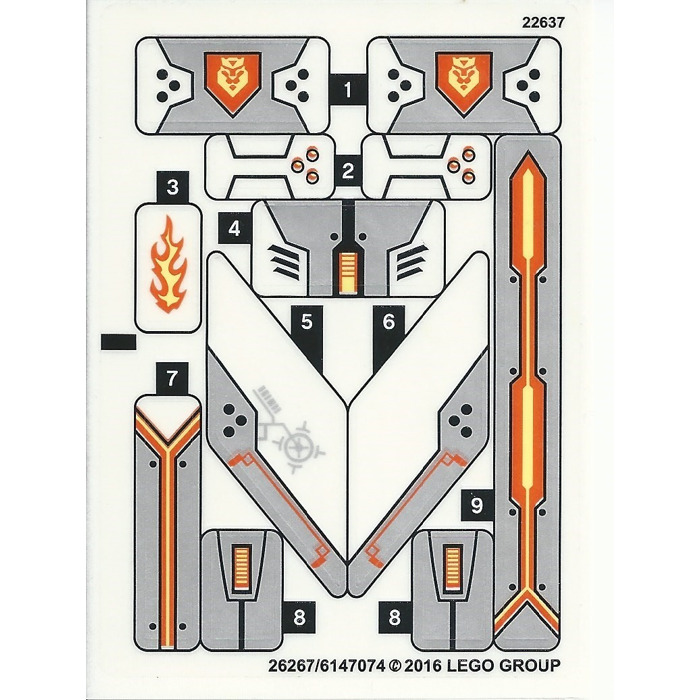 LEGO Sticker Sheet for Set 70327 (26267)